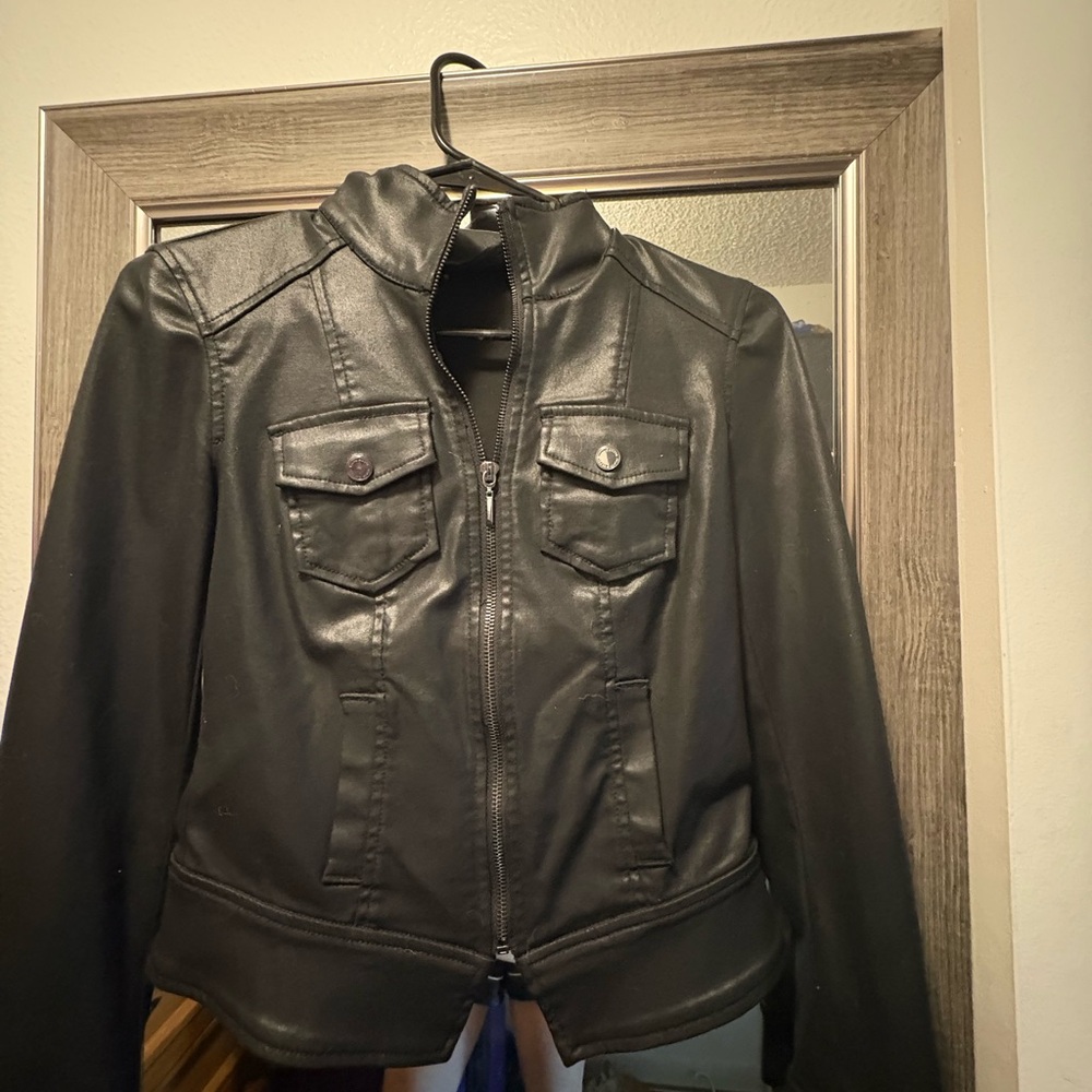 White House Black Market Dark Leather Jacket